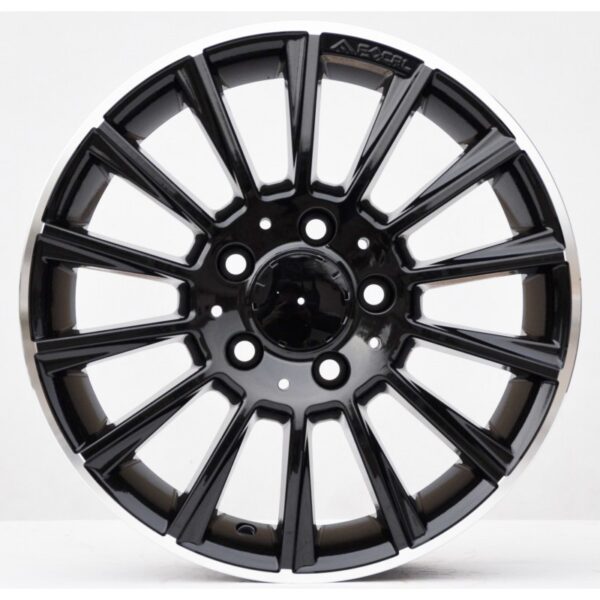 cerchi in lega replica mercedes gloss black lip diamond da 15" in 5/112 ET 44 - immagine 2