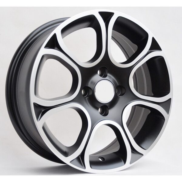 cerchi in lega replica FIAT black diamond da 15″ in 4/98 ET 35 - immagine 2