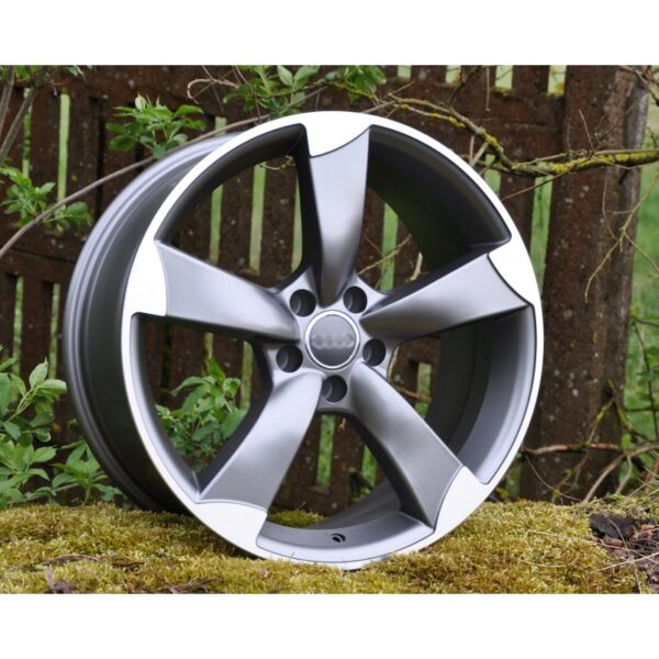 cerchi in lega replica AUDI modello rotor antracite diamantato da 16" in 5/100 ET 36 - immagine 3
