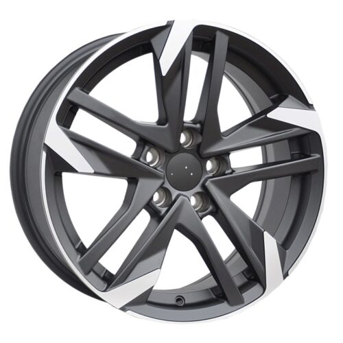 cerchi in lega replica PEUGEOT nero satinato e diamantato da 16″ in 5/108 ET 44