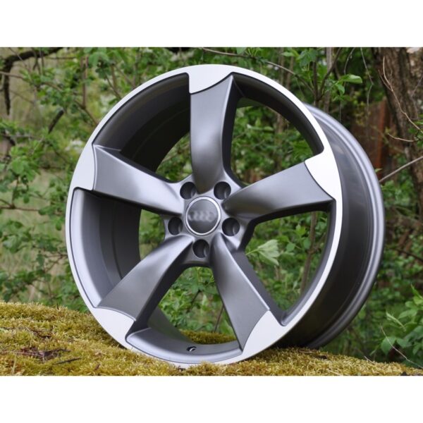 cerchi in lega replica AUDI modello rotor antracite diamantato da 16" in 5/100 ET 36 - immagine 2