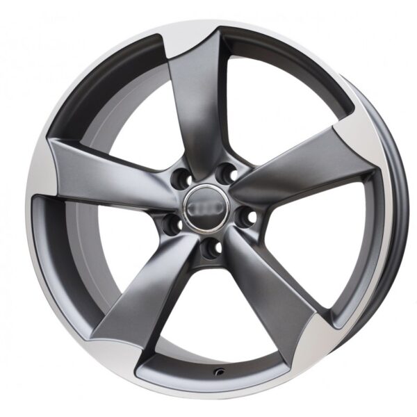 cerchi in lega replica AUDI modello rotor antracite diamantato da 16" in 5/100 ET 36 - immagine 4
