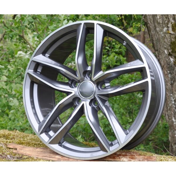 cerchi in lega replica AUDI antracite diamantato da 16" in 5/100 ET 34 - immagine 4