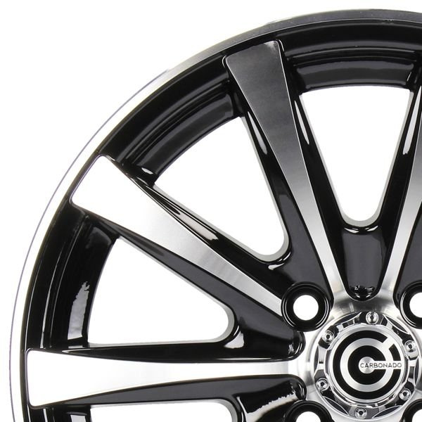 cerchi in lega Carbonado Raven black front polished 14" 4x100 canale 6 ET 35 - immagine 3