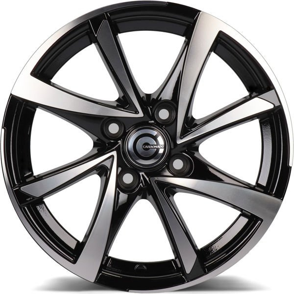 cerchi in lega Carbonado Marseille black front polished 15" 4x108 canale 6,5 ET 25 - immagine 2