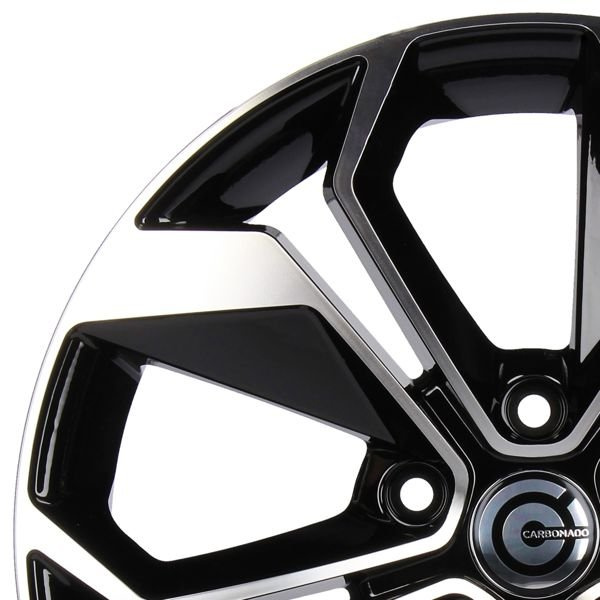 cerchi in lega Carbonado Raptor black front polished 15" 5x114.3 canale 6,5 ET 40 - immagine 3