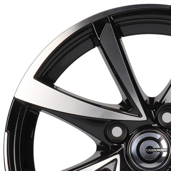 cerchi in lega Carbonado Marseille black front polished 15" 4x108 canale 6,5 ET 25 - immagine 3